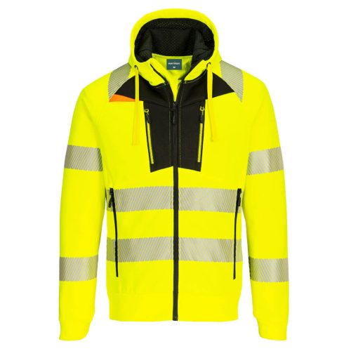 Portwest DX484 DX4 Hi-Vis kapucnis pulóver Sárga/Fekete - M