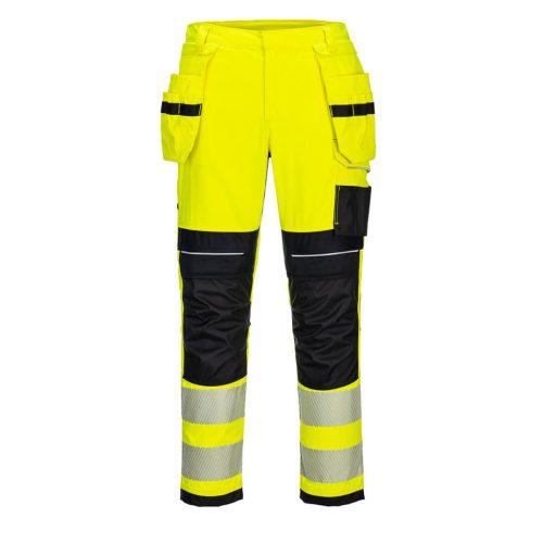 Portwest FR407 PW3 FR Hi-Vis lengőzsebes lángálló nadrág Sárga/Fekete - 30
