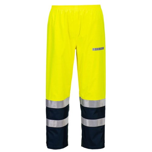 Portwest FR410 Bizflame Rain+ Hi-Vis Light Arc nadrág Sárga/Navy - M