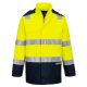 Portwest FR605 Bizflame Rain+ Hi-Vis Light Arc lángálló kabát Sárga/Navy - S