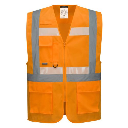 Portwest G456 Glowtex vezetői mellény Ezee zippzárral Narancs - 3XL