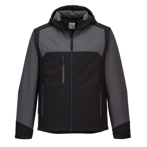 Portwest KX362 KX3 kapucnis Softshell dzseki (3L) Fekete/Szürke - L