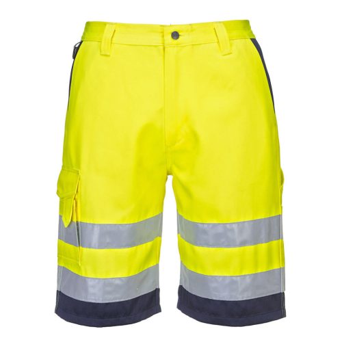 Portwest L043 Hi-Vis könnyű poli-pamut rövidnadrág Sárga/Navy - M