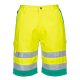 Portwest L043 Hi-Vis könnyű poli-pamut rövidnadrág Sárga/Kékeszöld - S