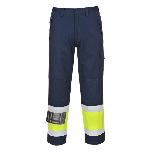 Portwest MV26 Hi-Vis Modaflame nadrág Sárga/Navy - S