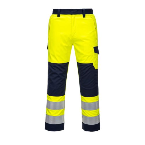 Portwest MV46 Hi-Vis Modaflame nadrág Sárga/Navy - M