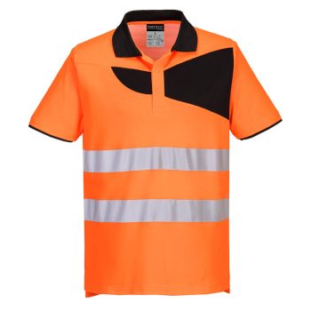 Portwest PW212 PW2 Hi-Vis Pólóing S/S Narancs/Fekete - XL