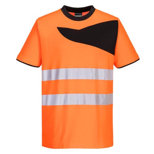 Portwest PW213 PW2 Hi-Vis póló S/S Narancs/Fekete - L