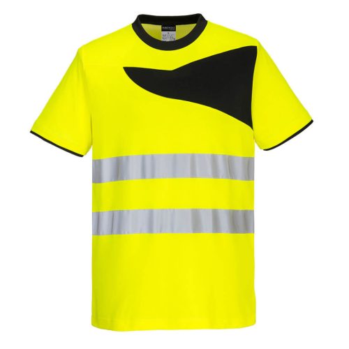 Portwest PW213 PW2 Hi-Vis póló S/S Sárga/Fekete - L