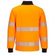 Portwest PW326 PW3 Hi-Vis 1/4 Zippzáras hosszú ujjú póló Narancs/Fekete - 4XL