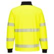 Portwest PW326 PW3 Hi-Vis 1/4 Zippzáras hosszú ujjú póló Sárga/Fekete - 4XL