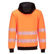 Portwest PW327 PW3 Hi-Vis zippzáras kapucnis pulóver Narancs/Fekete - XL