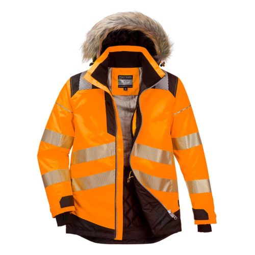 Portwest PW369 PW3 Hi-Vis Parka télikabát Narancs/Fekete - 4XL