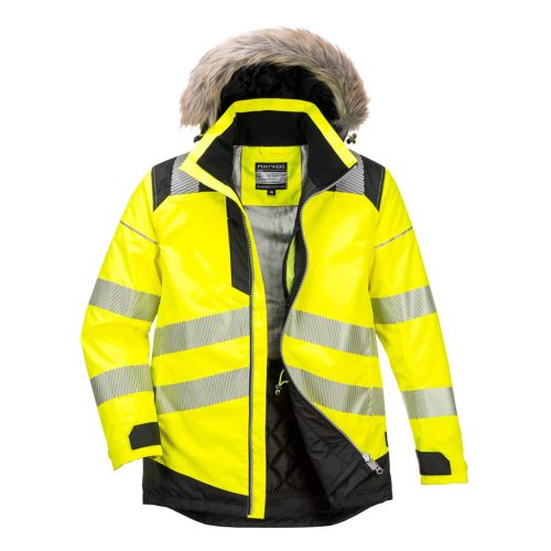 Portwest PW369 PW3 Hi-Vis Parka télikabát Sárga/Fekete - 4XL