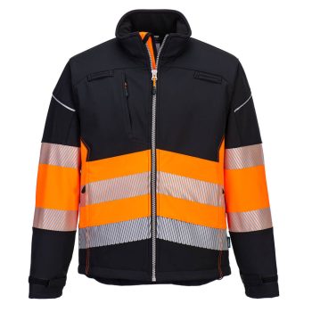  Portwest PW375 PW3 Hi-Vis Class 1 Softshell kabát (3L) Fekete/Narancs - S