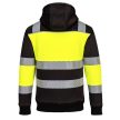 Portwest PW377 PW3 Class 1 zippzáros téli kapucnis pulóver Sárga/Fekete - XXL