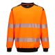 Portwest PW379 PW3 Hi-Vis környakú pulóver Narancs/Fekete - XL