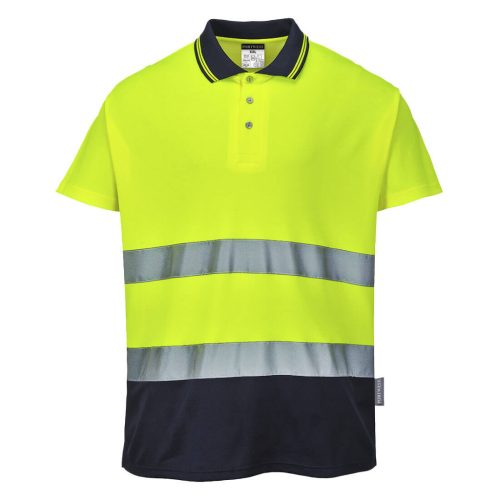 Portwest S174 Kéttónusú Cotton Comfort póló Sárga/Navy - 4XL