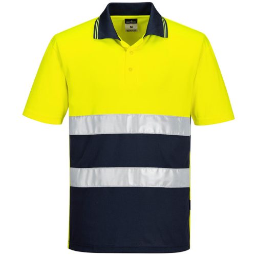 Portwest S175 Hi-Vis Kéttónusú könnyű póló S/S Sárga/Navy - XL