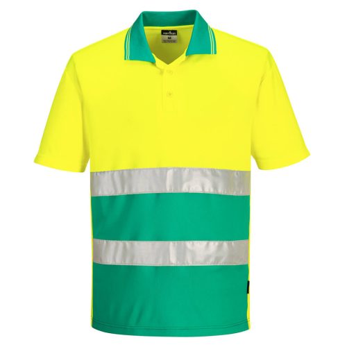 Portwest S175 Hi-Vis Kéttónusú könnyű póló S/S Sárga/Kékeszöld - XL