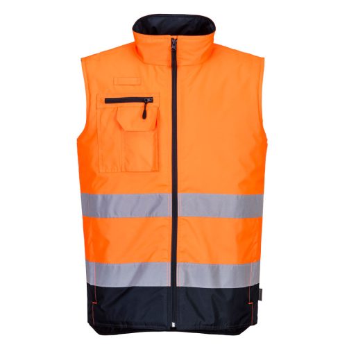 Portwest S267 Hi-Vis kéttónusú mellény Narancs/Navy - M