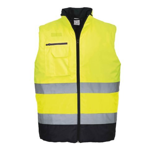 Portwest S267 Hi-Vis kéttónusú mellény Sárga/Navy - XL