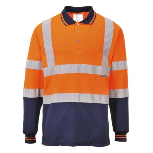 Portwest S279 Kéttónusú hosszú ujjú pólóing Narancs/Navy - M