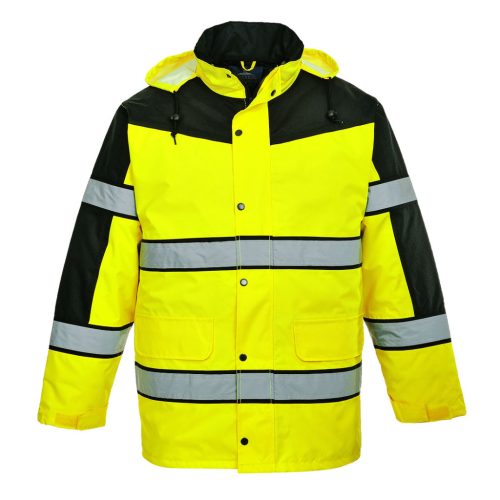 Portwest S462 Hi-Vis Classic kéttónusú kabát Sárga/Fekete - M