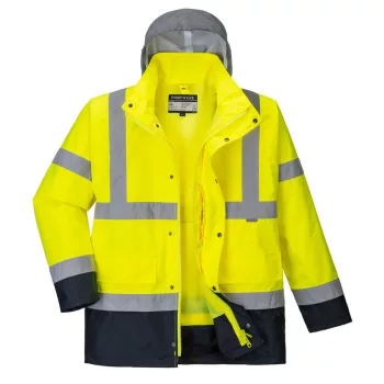   Portwest S471 Hi-Vis 4 az 1-ben Contrast Traffic kabát Sárga/Navy - 3XL