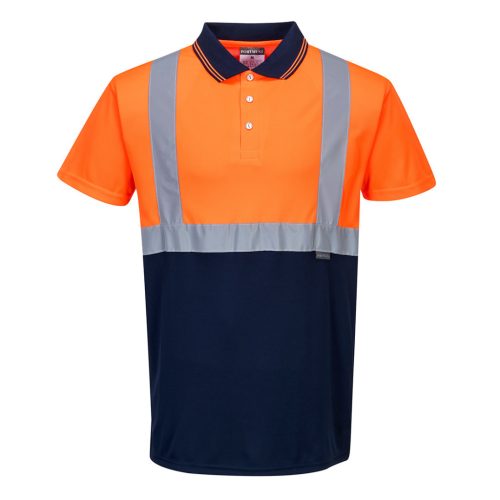 Portwest S479 Kéttónusú pólóing Narancs/Navy - XS