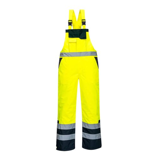 Portwest S489 Kontraszt bélelt mellesnadrág Sárga/Fekete - 4XL