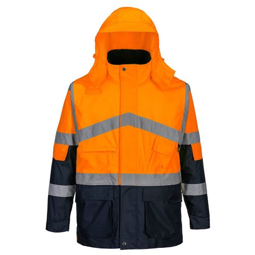 Portwest S760 Hi-Vis kéttónusú lélegző kabát Narancs/Navy - XXL