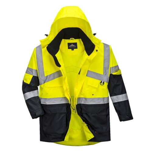Portwest S760 Hi-Vis kéttónusú lélegző kabát Sárga/Navy - 4XL