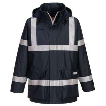   Portwest S785 Bizflame Rain antisztatikus lángálló esőkabát Navy - S