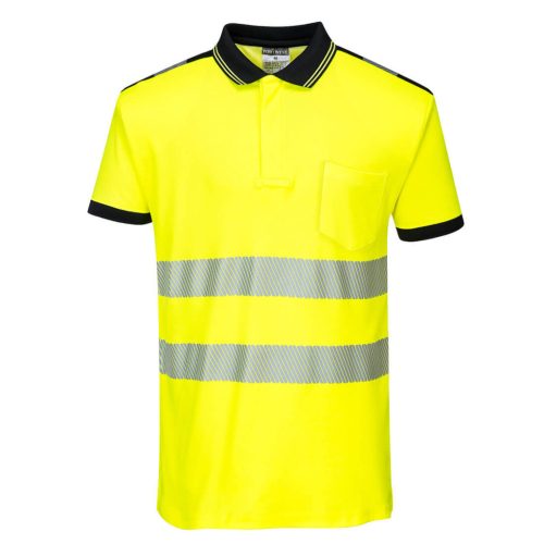 Portwest T180 PW3 Hi-Vis pólóing S/S Sárga/Fekete - 3XL