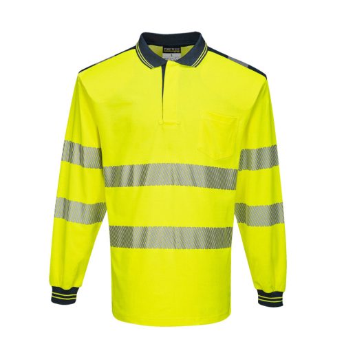 Portwest T184 PW3 Hi-Vis hosszú ujjú pólóing Sárga/Navy - XXL