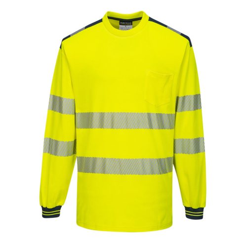 Portwest T185 PW3 Hi-Vis hosszú ujjú póló Sárga/Navy - 3XL