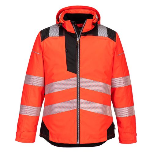 Portwest T400 PW3 Hi-Vis télikabát Piros/Fekete - L