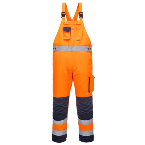 Portwest TX52 Dijon Hi-Vis kantáros nadrág Narancs/Navy - M