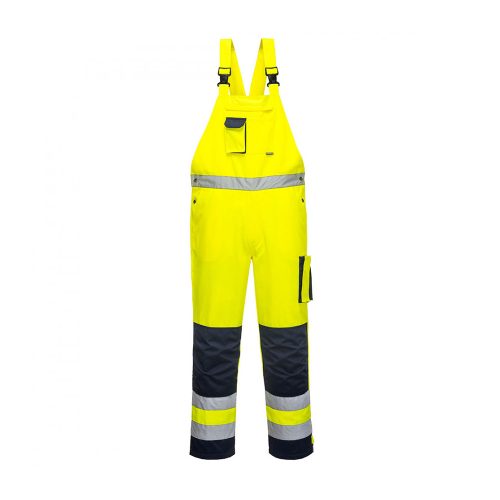 Portwest TX52 Dijon Hi-Vis kantáros nadrág Sárga/Navy - L