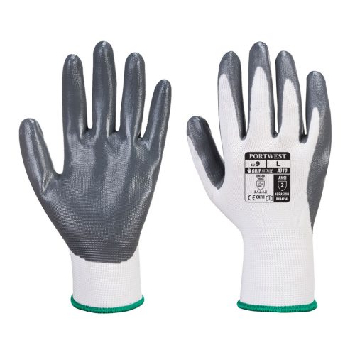 Portwest VA310 Vending Flexo Grip nitril védőkesztyű automatákhoz Fehér/Szürke - M