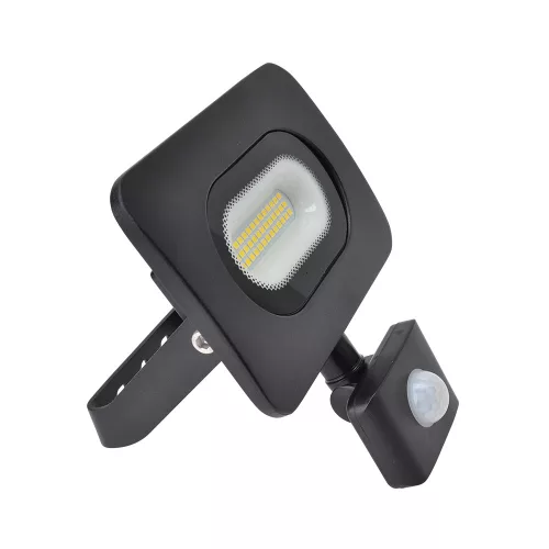 Tracon SMD fényvető mozgásérzékelővel, fekete, 220-240V, 20W, 4000K, IP65,1600lm, 3-10m