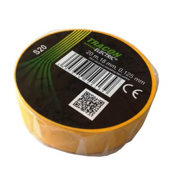 Szigetelőszalag, sárga színű, 20m/18mm