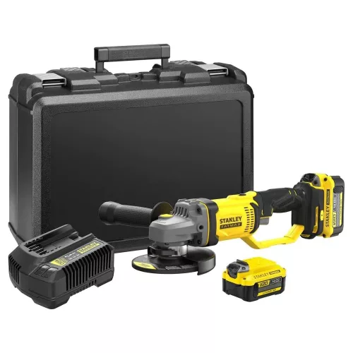 Stanley Fatmax akkus sarokcsiszoló SFMCG400M2K-QW 18V 2x 4,0Ah, 125 mm