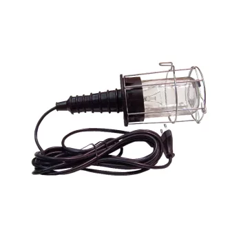   Tracon szerelőlámpa fém kerettel, üveg burával, 230V,50Hz,max.60W,5m, 2×0,75mm2,