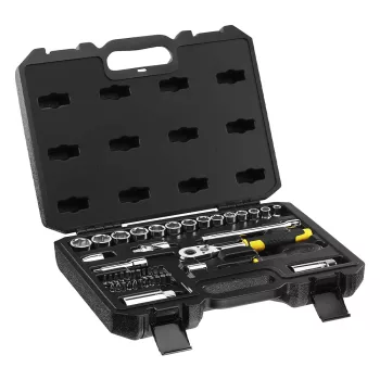   Stanley dugókulcs készlet 5 fokonkénti fogazással, kemény dobozban 1/2” 24 részes