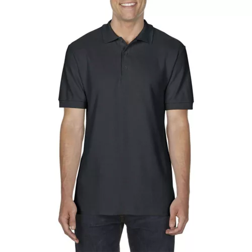 Gildan® Premium Cotton® Adult double pique póló fekete XXL
