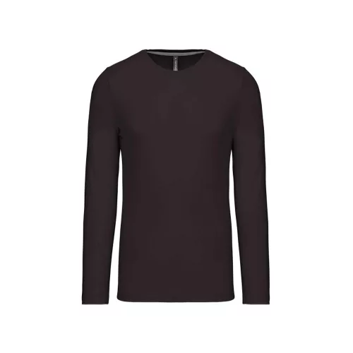 Kariban hosszú ujjú környakú póló Sötét szürke 3XL