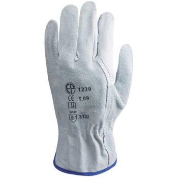   Bőrkesztyű, szürke bivalybőr tenyér/ marhahasíték kézhát 9