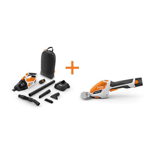STIHL SEA 20 akkus kézi porszívó szett + HSA 26 akkus fű- és sövénynyíró alapgép
